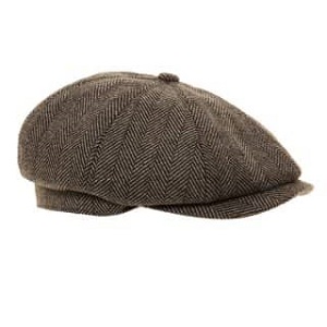 Herringbone tweed cap